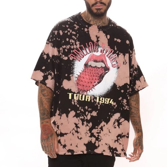 The Rolling Stones Tour 1994 Lick Logo Bleach rock Official T-Shirt 3XL NWT - Picture 1 of 4